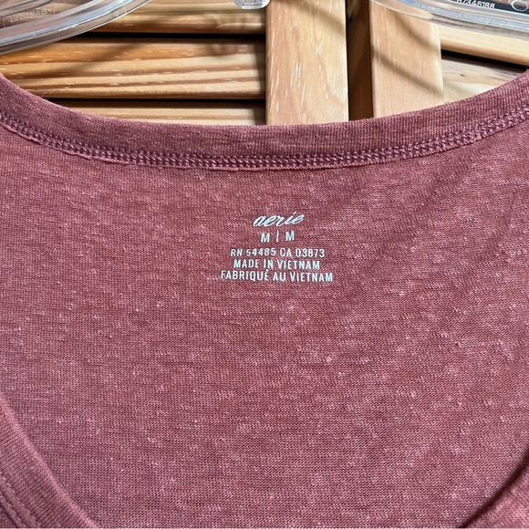 Aerie Dress Womens M Red Tank Scoop Neck Sleeveless Linen Blend Midi Solid - Picture 5 of 9